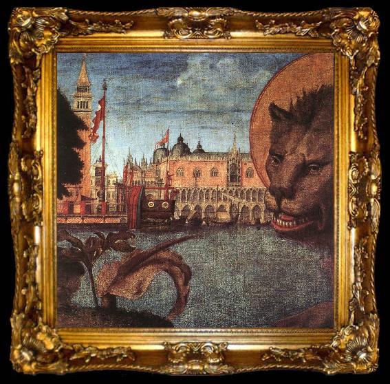 framed  CARPACCIO, Vittore The Lion of St Mark (detail), ta009-2